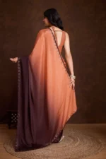 Shaded chinnon silk saree - Image 3