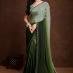 Shaded chinnon silk saree