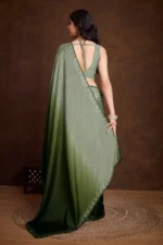 Shaded chinnon silk saree - Image 3