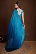 Shaded chinnon silk saree - Image 3