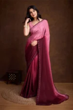 Shaded chinnon silk saree
