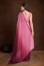 Shaded chinnon silk saree - Image 3