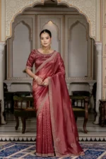 Tissue gold crush saree - Image 2