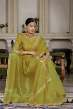 Tissue gold crush saree - Image 2
