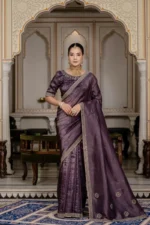 Tissue gold crush saree