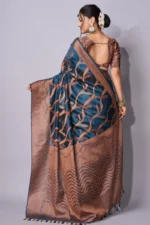 Traditional weaving organza saree - Image 3