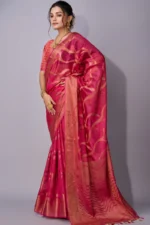 Traditional weaving organza saree - Image 2