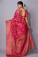 Traditional weaving organza saree - Image 3