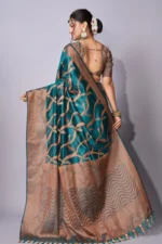 Traditional weaving organza saree - Image 3