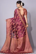 Traditional weaving organza saree - Image 3