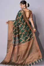 Traditional weaving organza saree - Image 3