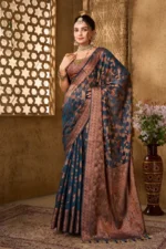 Zari woven organza saree