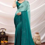 Stone work embellished soft silk saree