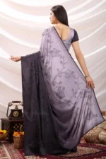 Stone work embellished soft silk saree - Image 3