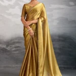 Chiffon saree featuring beads embellished border