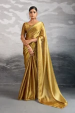 Chiffon saree featuring beads embellished border