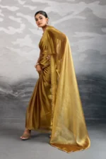 Chiffon saree featuring beads embellished border - Image 2