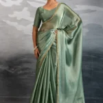 Chiffon saree featuring beads embellished border
