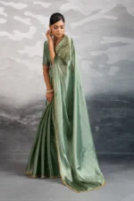 Chiffon saree featuring beads embellished border - Image 2