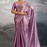 Chiffon saree featuring beads embellished border