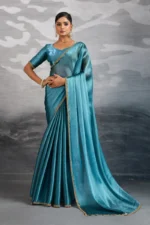 Chiffon saree featuring beads embellished border