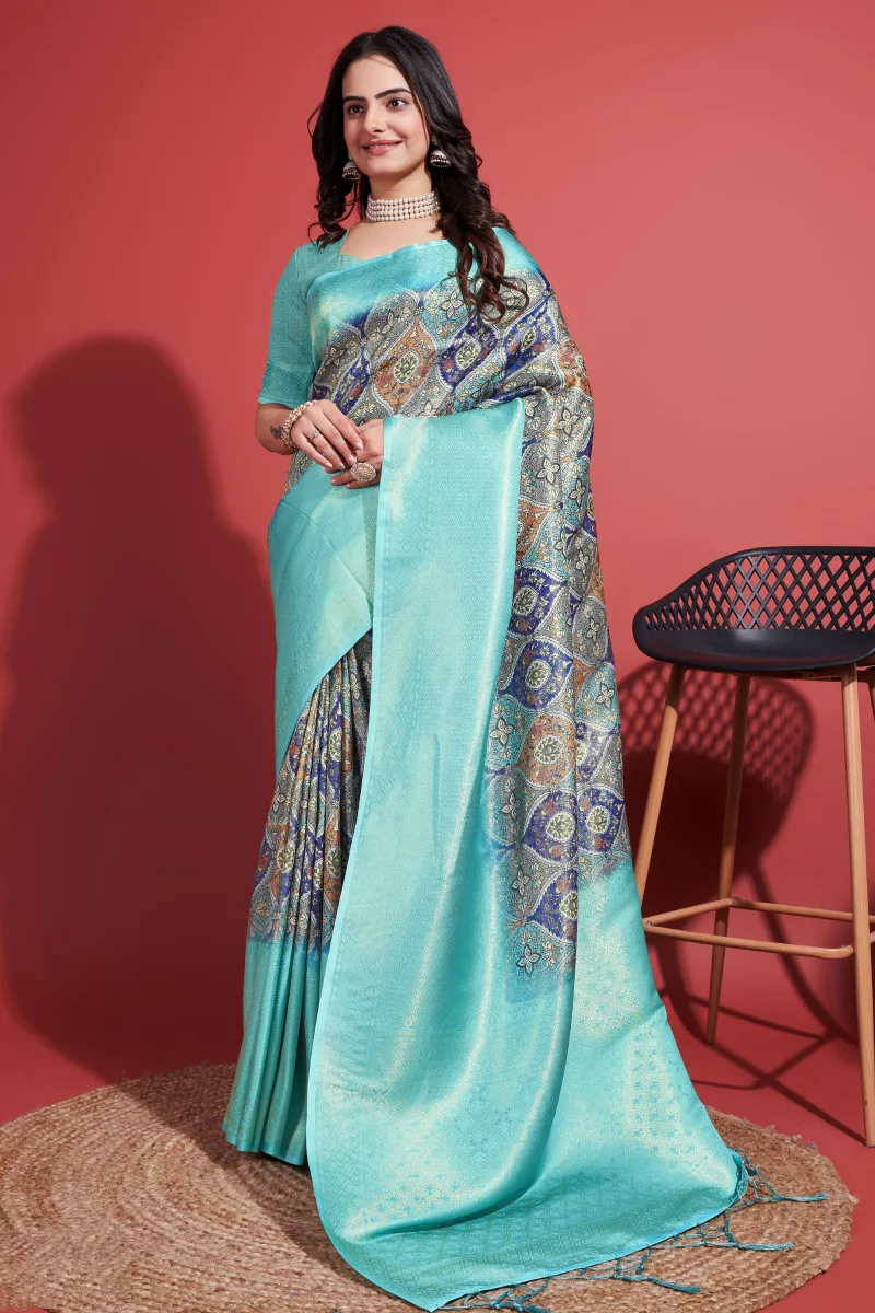 TSWS0025 Floral silk saree - Image 1