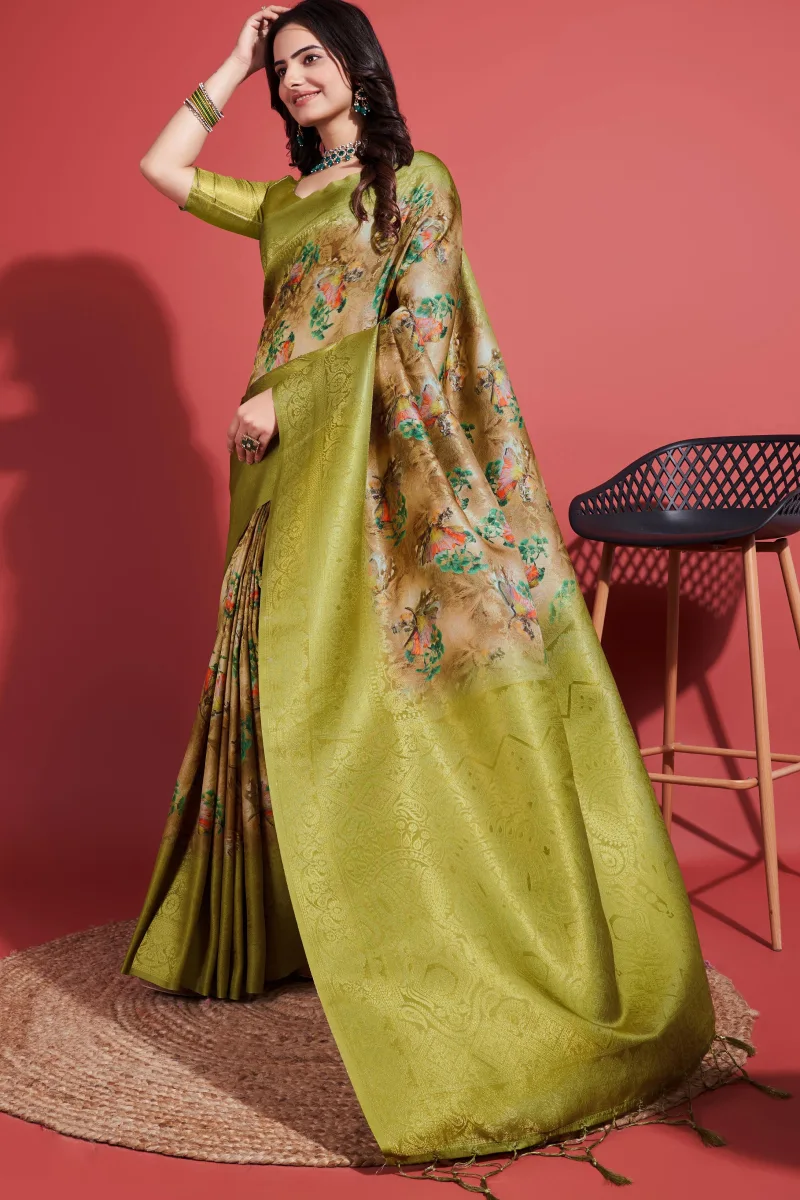 TSWS0029a Floral silk saree - Image 1