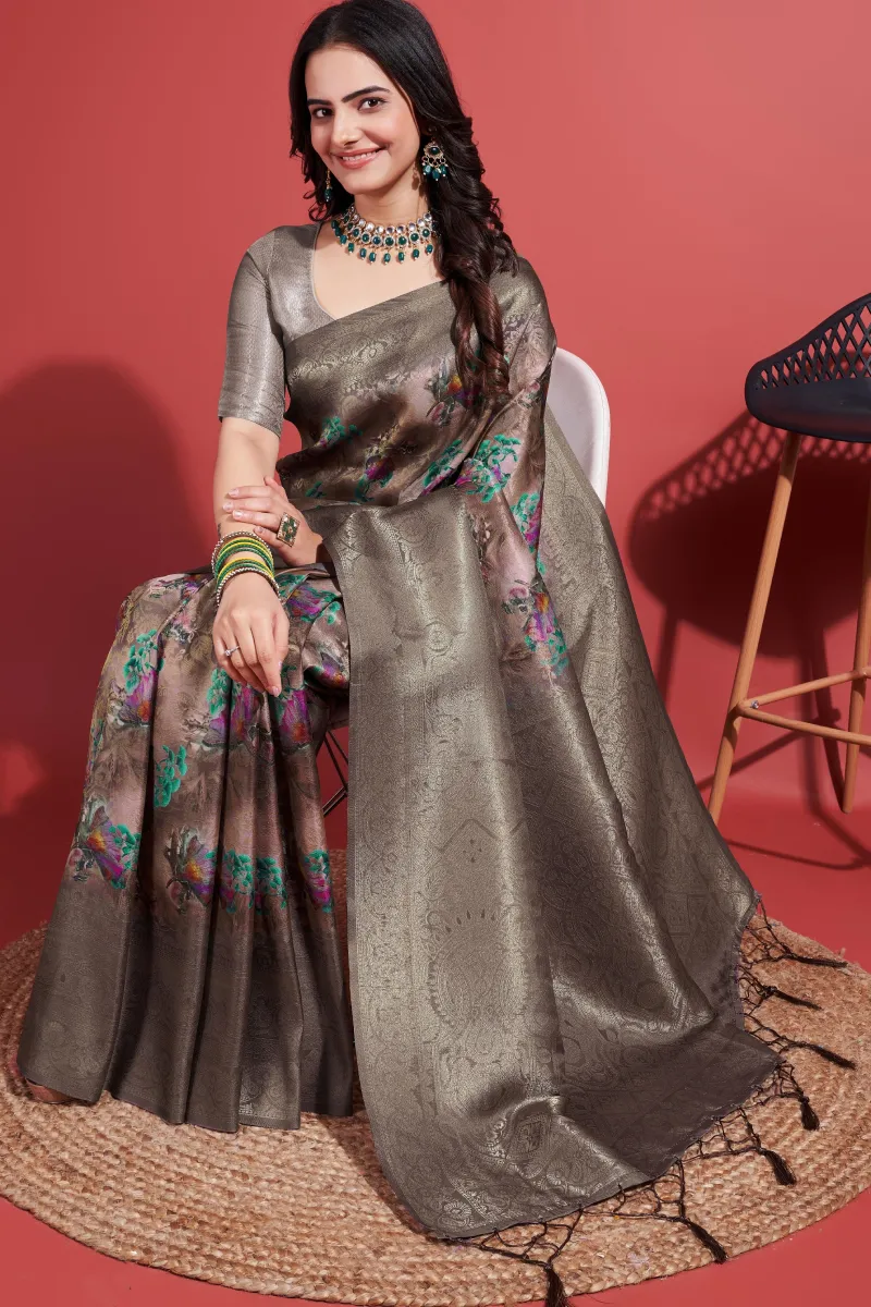 TSWS0030a Floral silk saree - Image 1