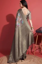 Floral silk saree - Image 2